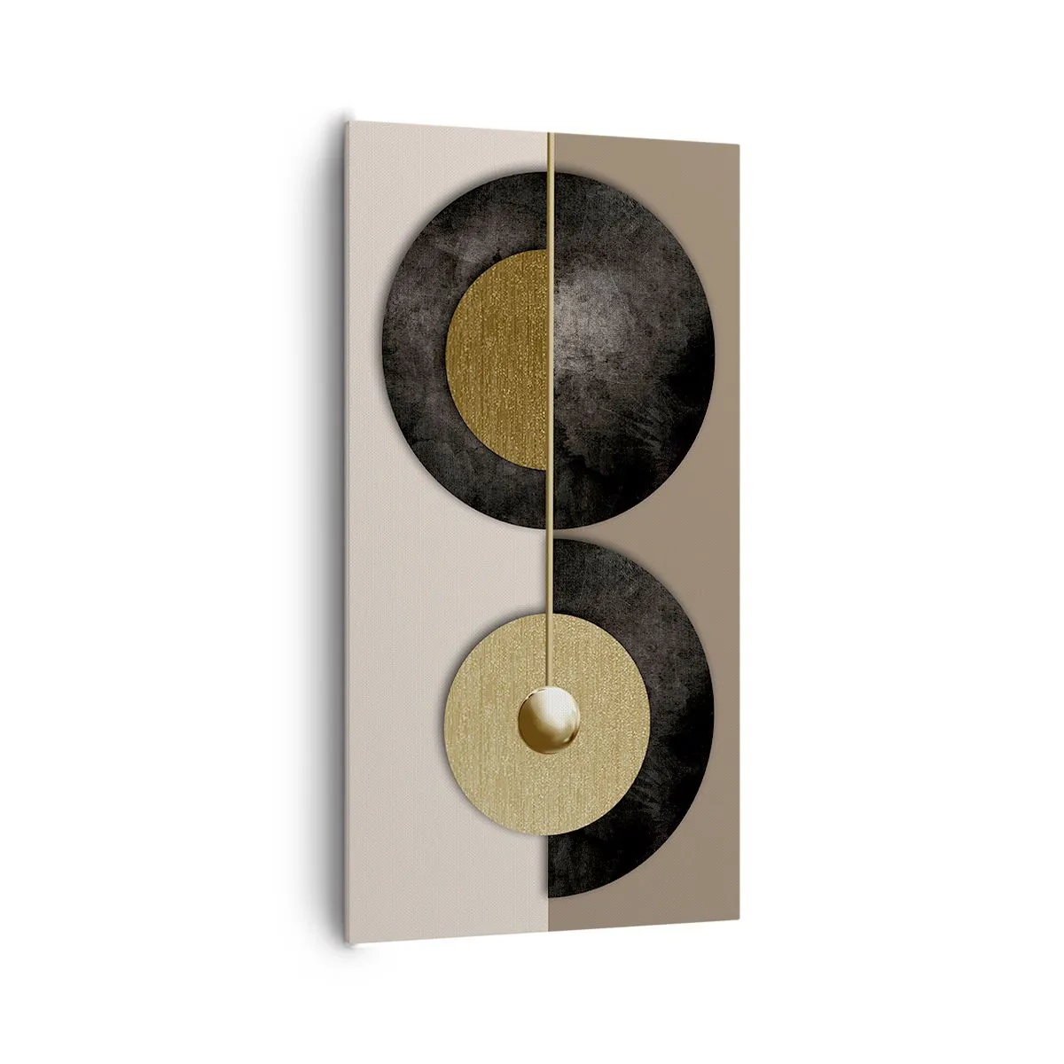Lærredstryk - Billede på lærred - Variationer omkring en cirkel - 65x120 cm
