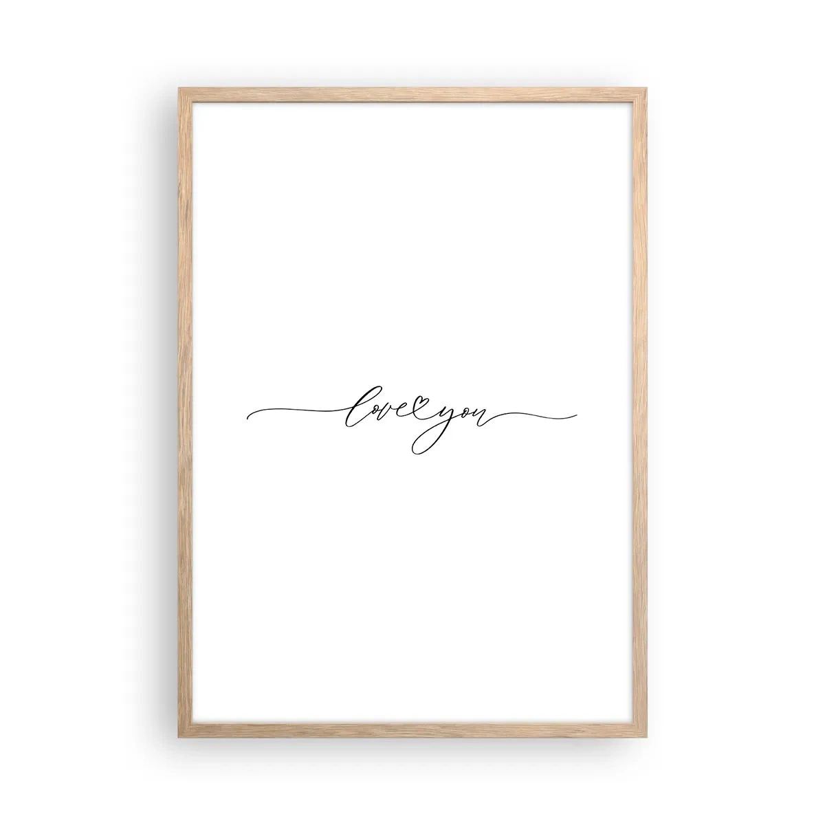 Plakat i ramme af lyst egetræ - Sort og hvid - 50x70 cm