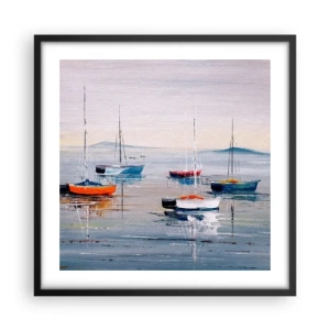 Plakat i sort ramme - Et velfortjent hvil - 50x50 cm