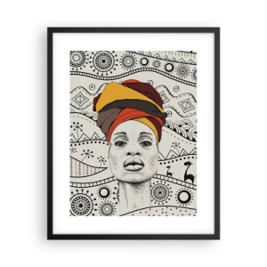 Plakat i sort ramme - Afrikansk portræt - 40x50 cm