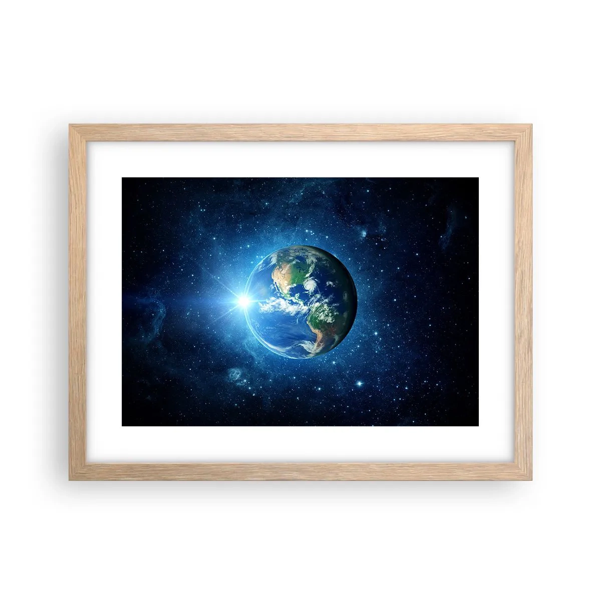 Plakat i ramme af lyst egetræ - Vi er i himlen - 40x30 cm