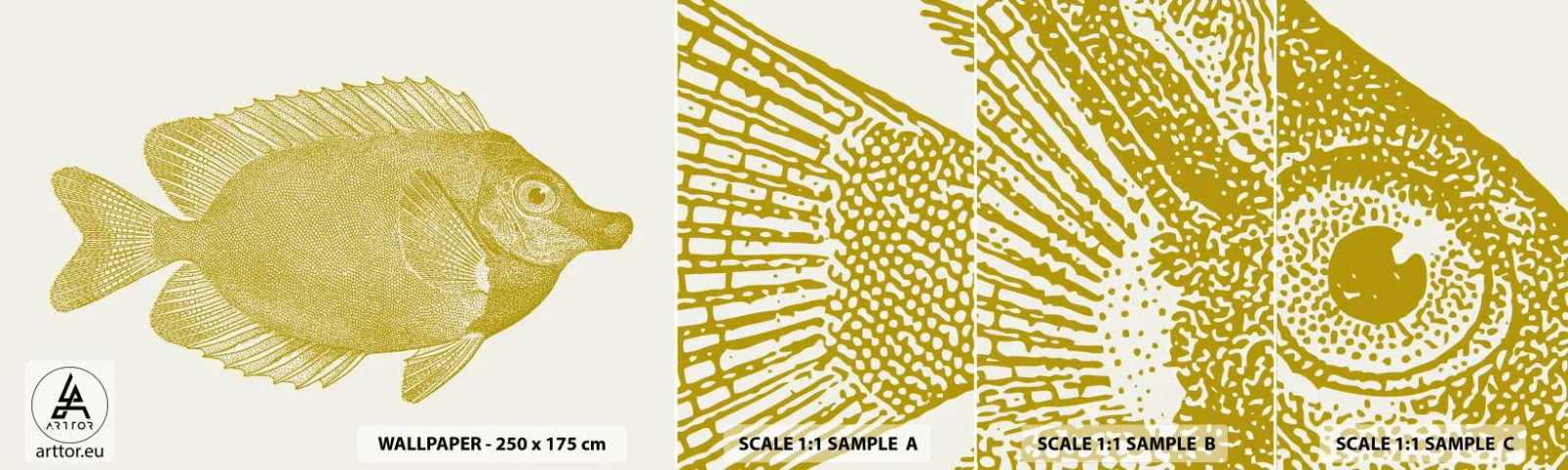 Prøve Fototapet Selvklæbende Deluxe Sticker - Fisk og det er det - Fisk, Ved havet, Dyr - 100x30 cm