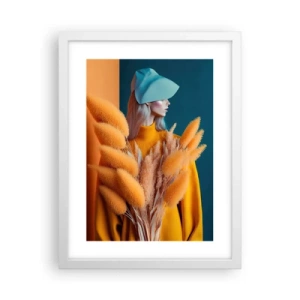 Plakat i hvid ramme - Fluffy portræt - 30x40 cm