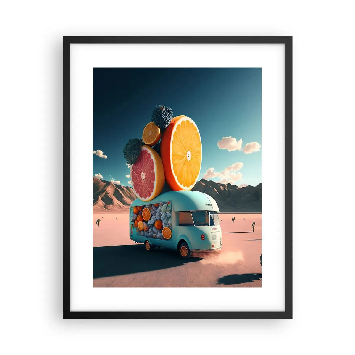 Plakat i sort ramme - En smag af ferie - 40x50 cm