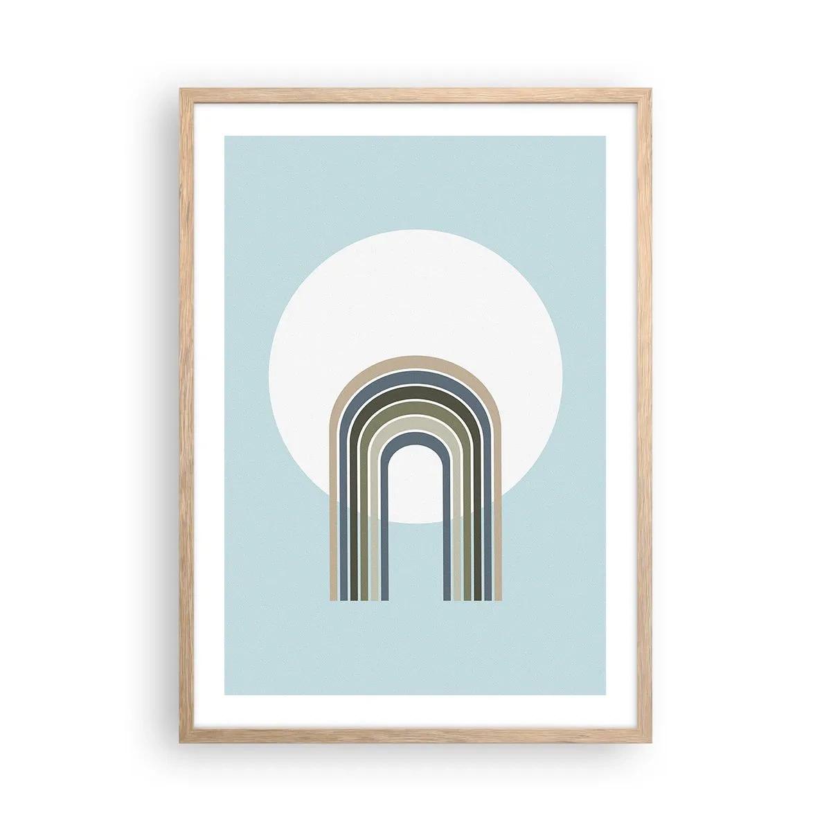 Plakat i ramme af lyst egetræ - Uimodståelig tiltrækningskraft - 50x70 cm