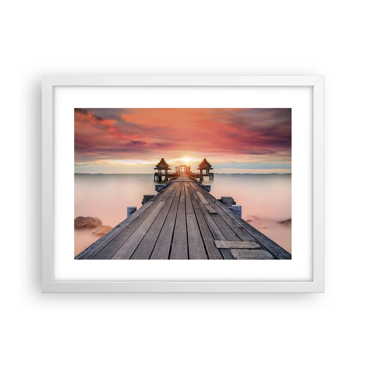 Plakat i hvid ramme - Fra vest til øst - 40x30 cm