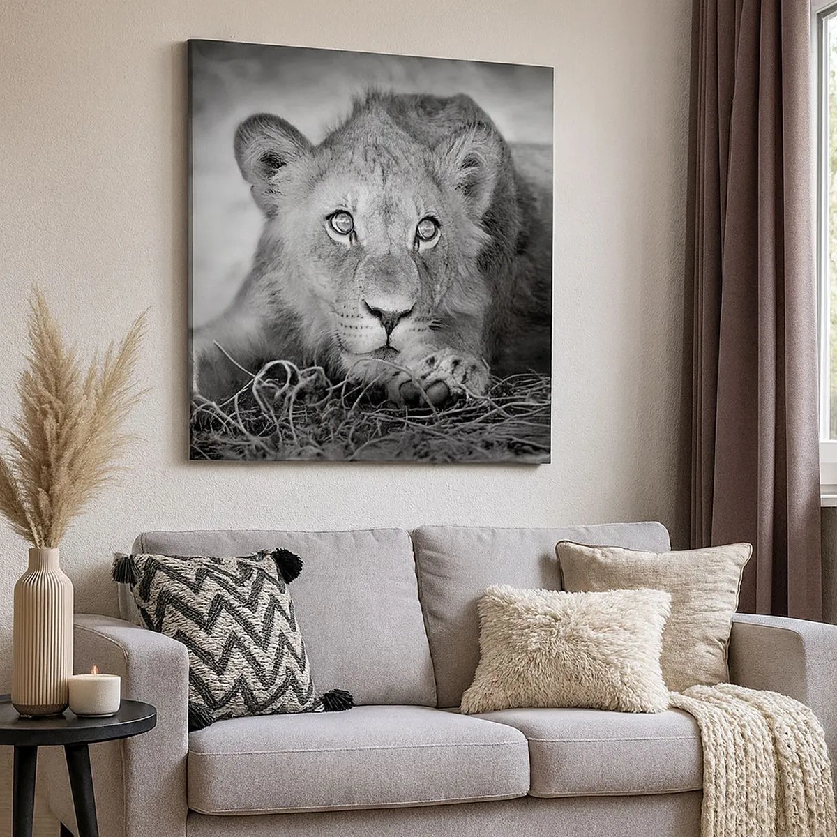 Lærredstryk - Billede på lærred - Kongelig hvalp - 30x30 cm