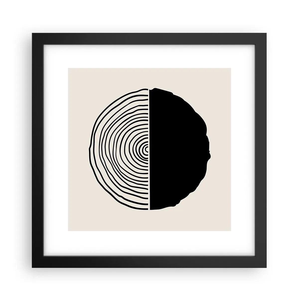 Plakat i sort ramme - Halvt og halvt - 30x30 cm
