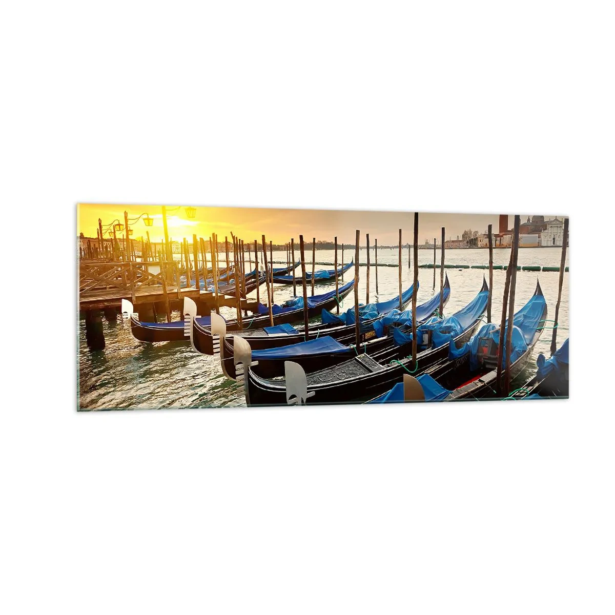 Billede på glas - Før travlheden kommer - 140x50 cm