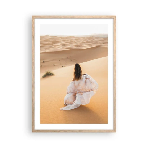 Plakat i ramme af lyst egetræ - Flygt til frihed - 50x70 cm
