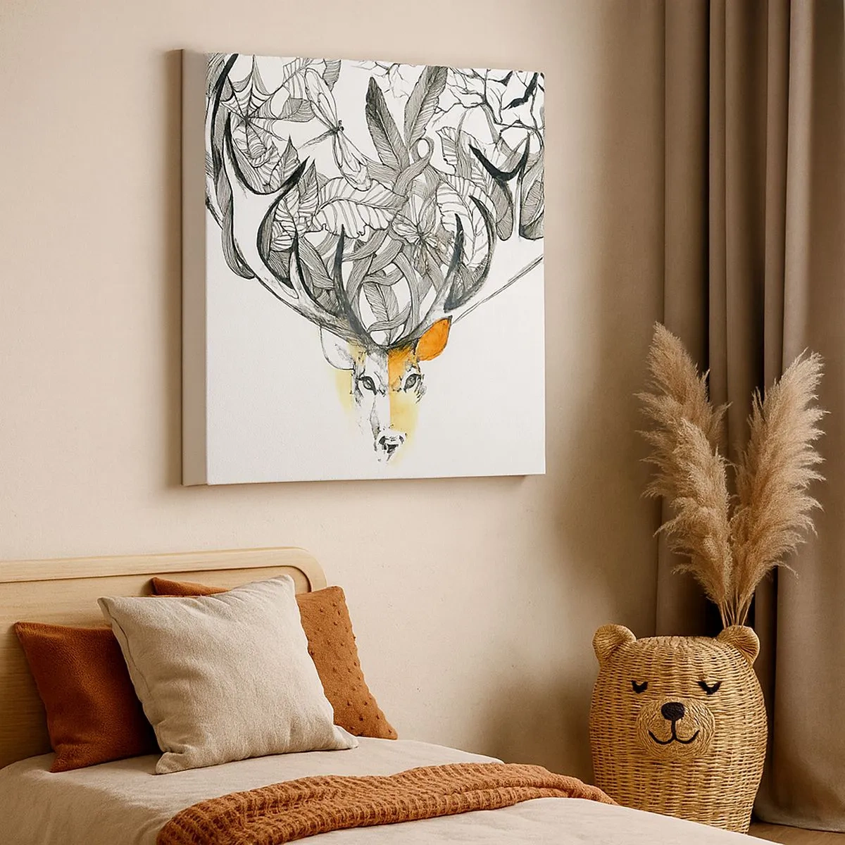 Lærredstryk - Billede på lærred - Horn af overflod - 30x30 cm