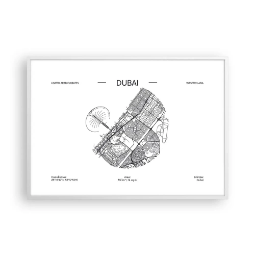 Plakat i hvid ramme - Dubais anatomi - 100x70 cm