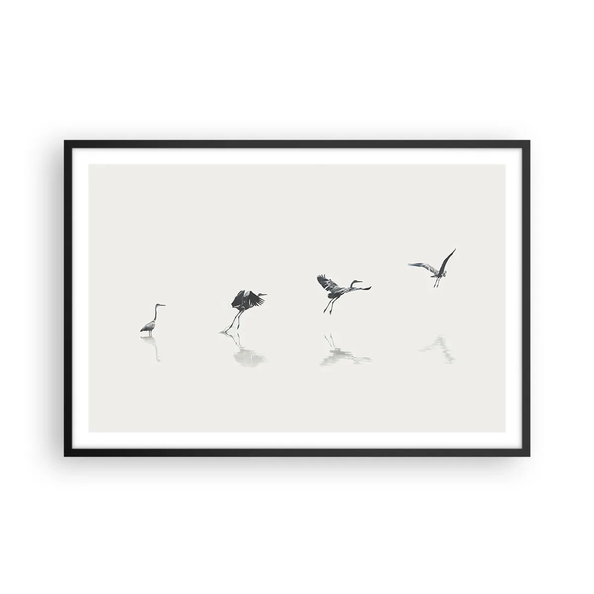 Plakat i sort ramme - Fire enkle trin - 91x61 cm