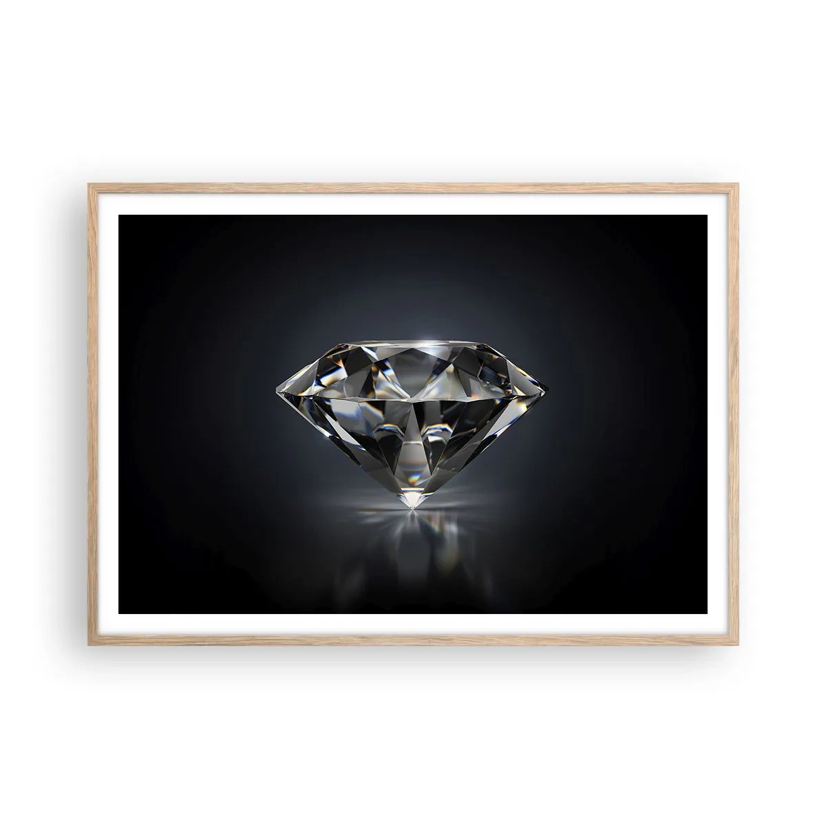 Plakat i ramme af lyst egetræ - Bedste veninde - 100x70 cm