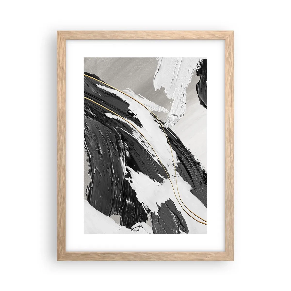 Plakat i ramme af lyst egetræ - Abstraktion med flair - 30x40 cm