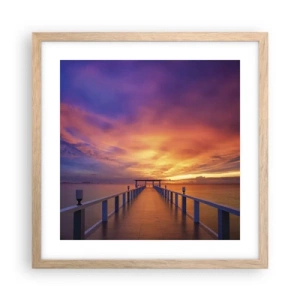 Plakat i ramme af lyst egetræ - Uden ende - 40x40 cm