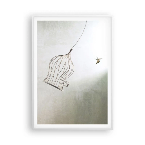Plakat i hvid ramme - I sit elementet - 70x100 cm