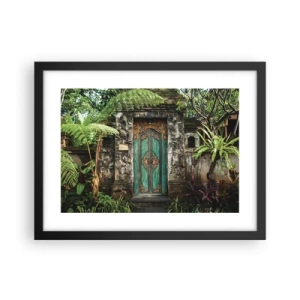 Plakat i sort ramme - En dør til en eksotisk verden - 40x30 cm