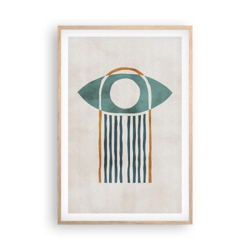 Plakat i ramme af lyst egetræ - Tegn og ritualer - 61x91 cm