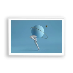 Plakat i hvid ramme - Og planeterne går amok - 91x61 cm