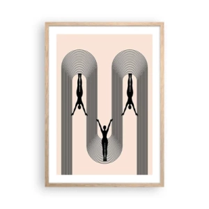 Plakat i ramme af lyst egetræ - På hovedet nedad - 50x70 cm