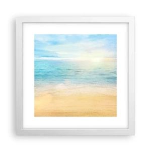 Plakat i hvid ramme - Det store blå - 30x30 cm