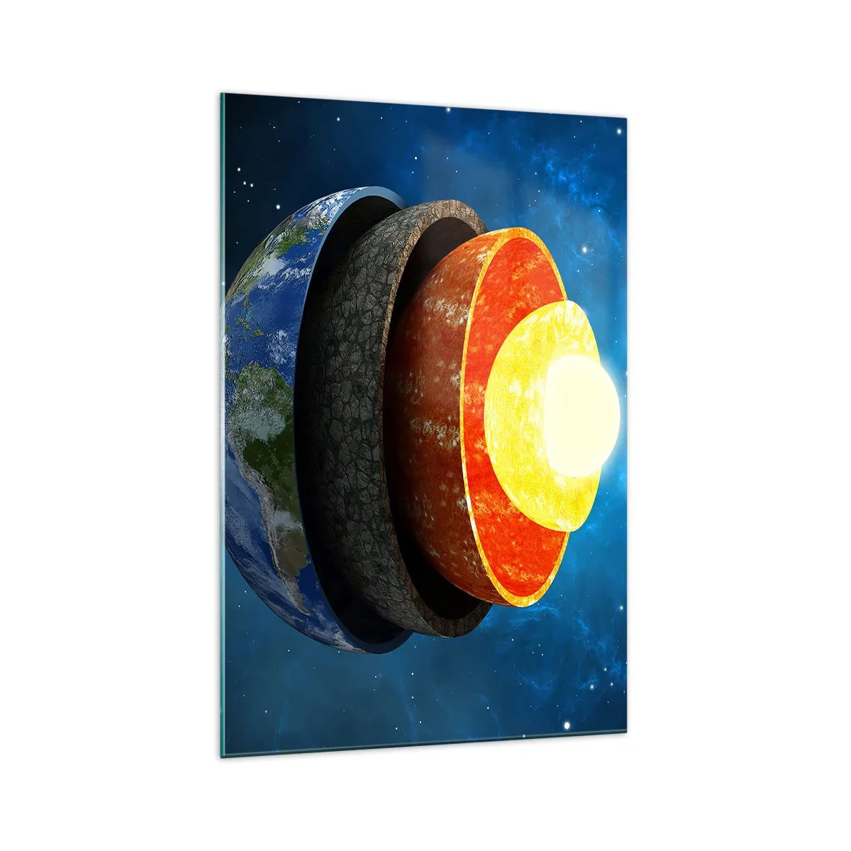 Billede på glas - Ekspedition til jordens indre - 70x100 cm