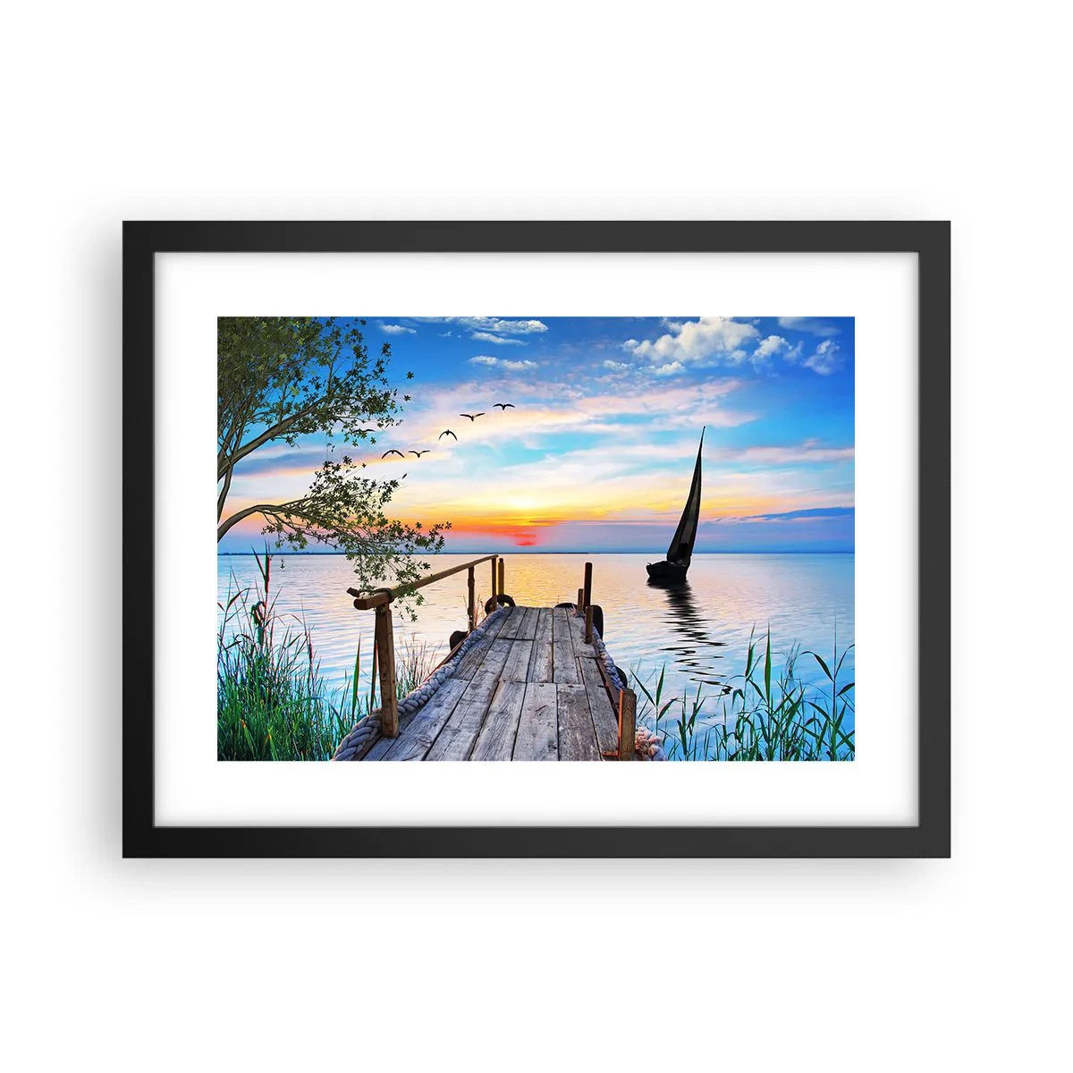 Plakat i sort ramme - Godaften - 40x30 cm
