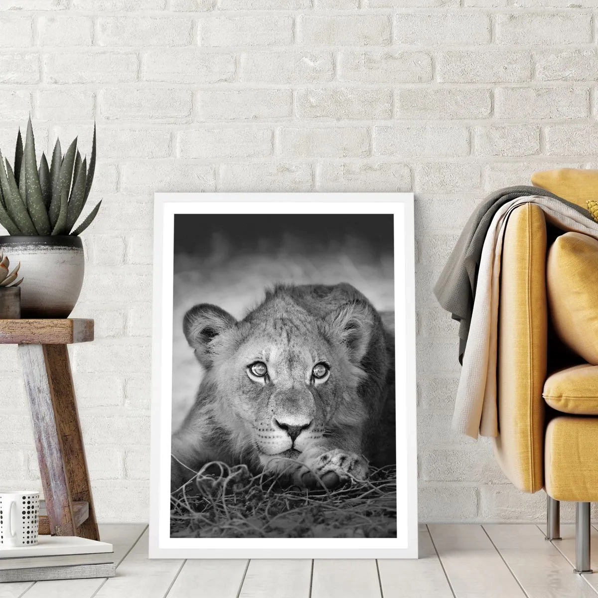 Plakat i hvid ramme - Kongelig hvalp - 30x40 cm