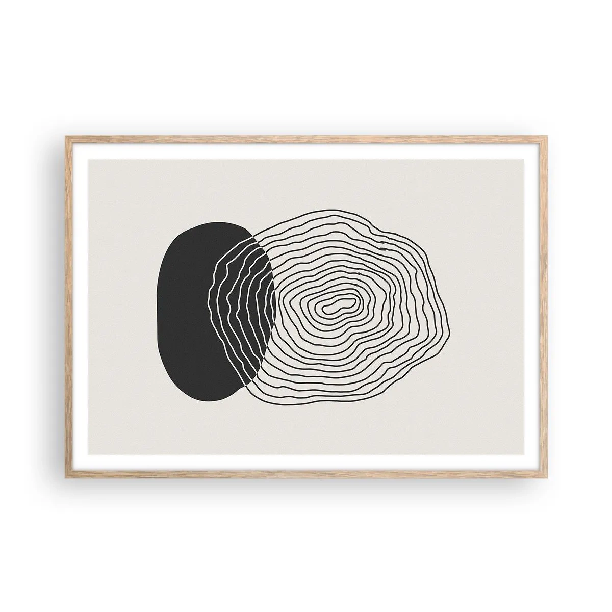 Plakat i ramme af lyst egetræ - Varighed og vibration - 100x70 cm