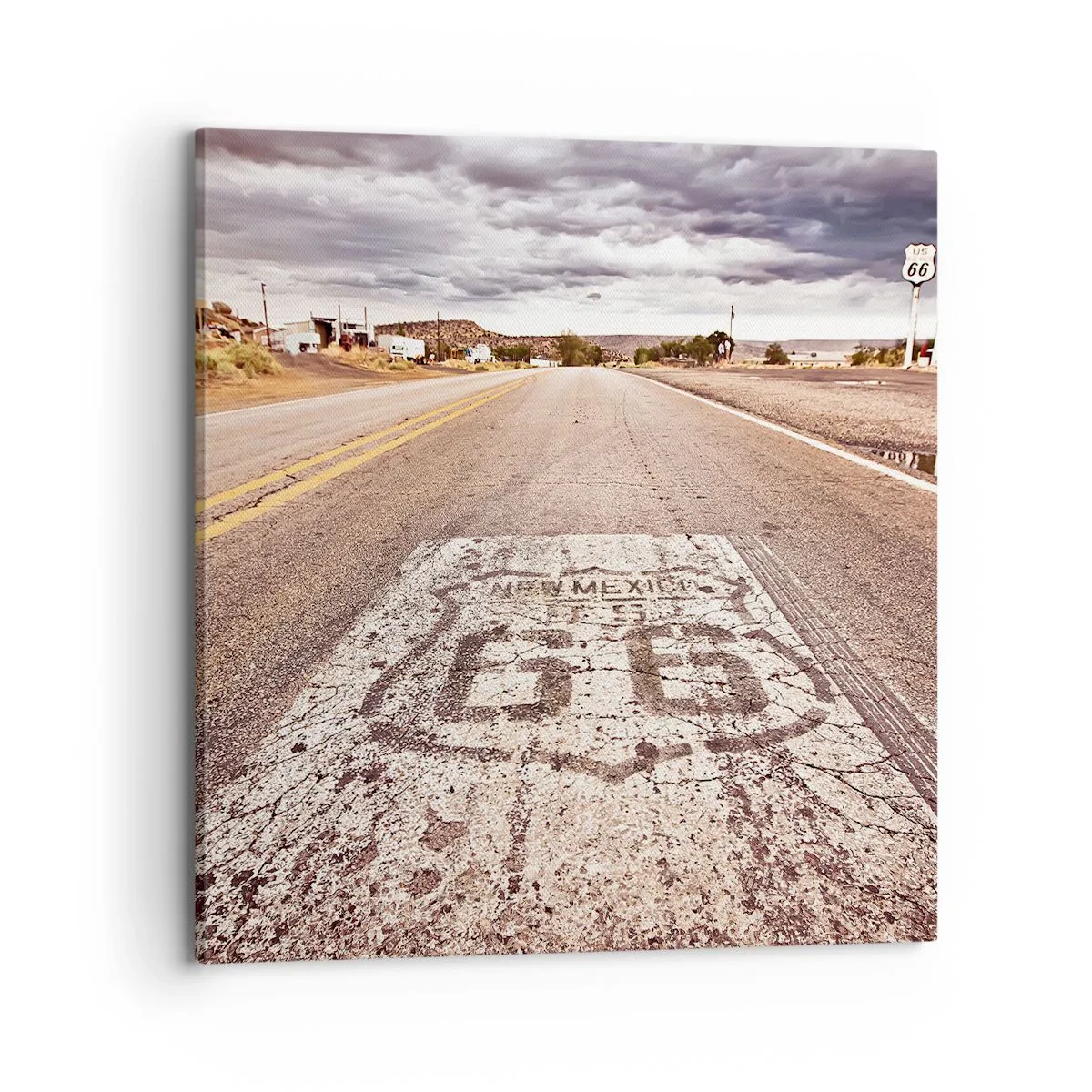 Lærredstryk - Billede på lærred - Mother Road - amerikansk legende - 70x70 cm