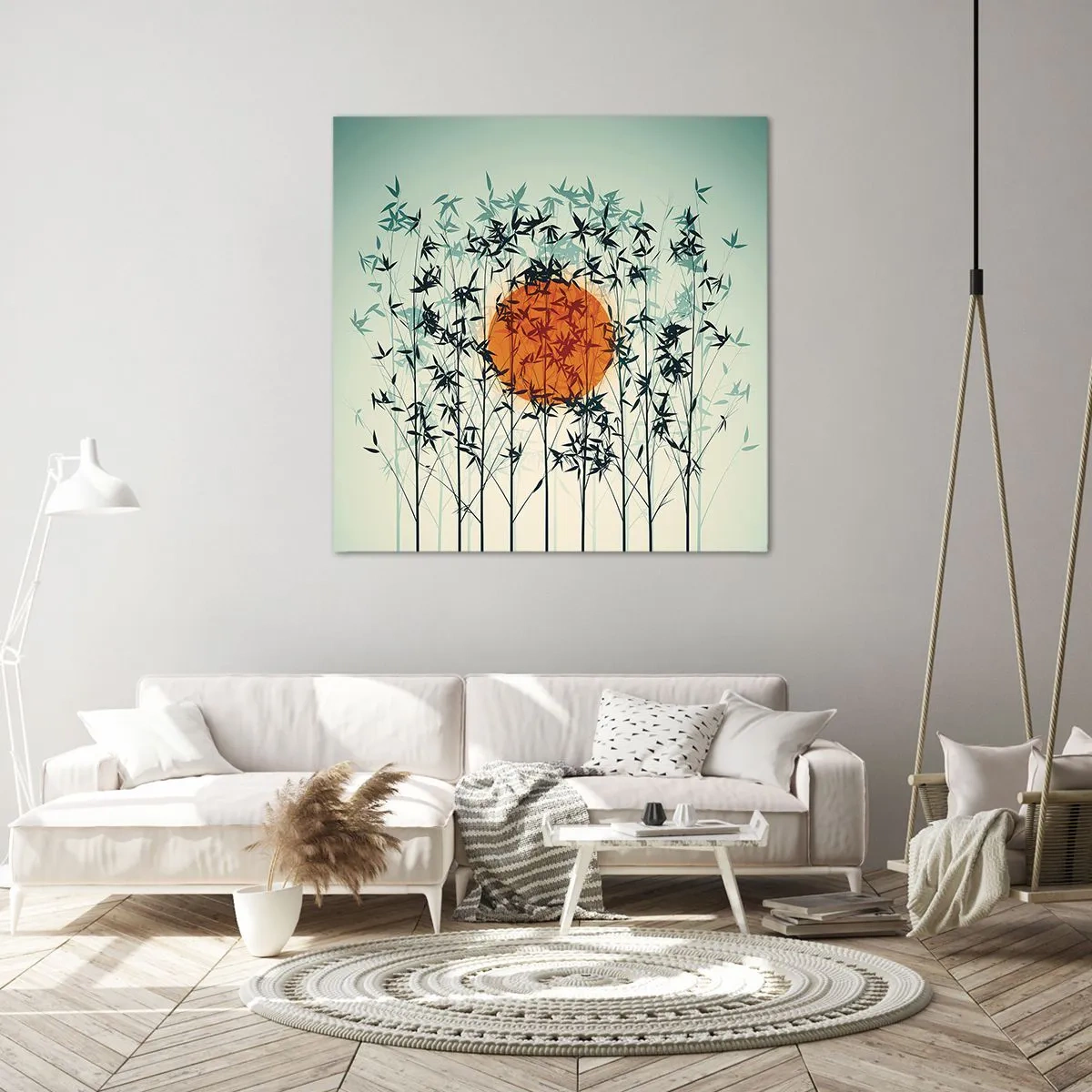 Lærredstryk - Billede på lærred - Japansk sol - 50x50 cm