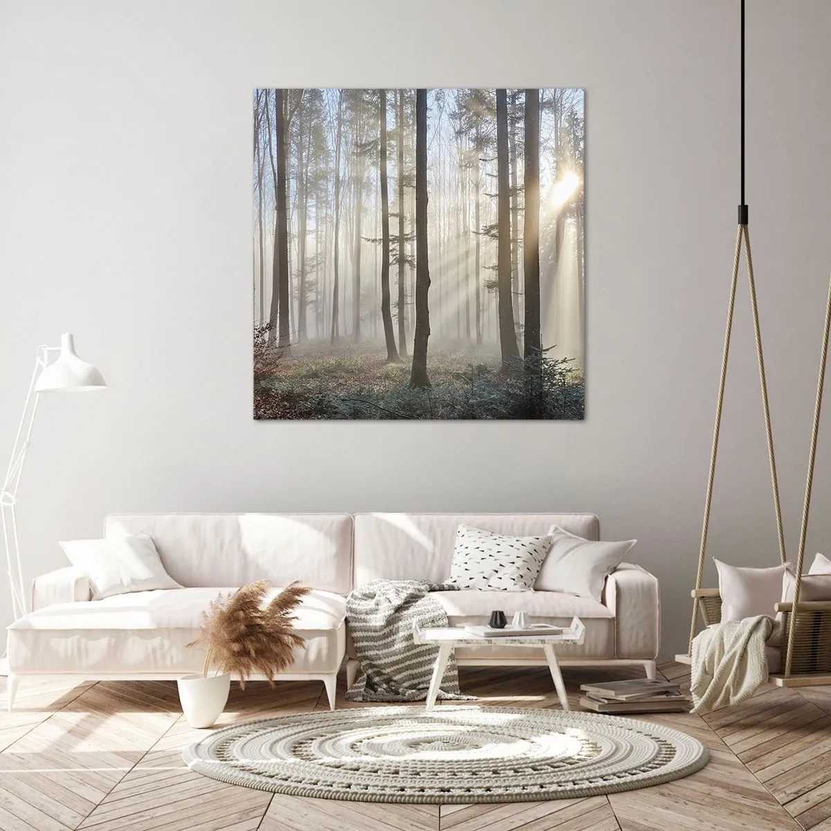 Lærredstryk - Billede på lærred - Tågen er også vågnet op - 70x70 cm