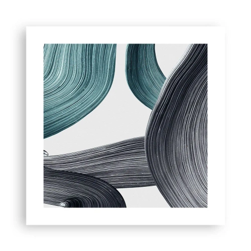 Plakat - Smaragdgrønne og sorte stier - 40x40 cm