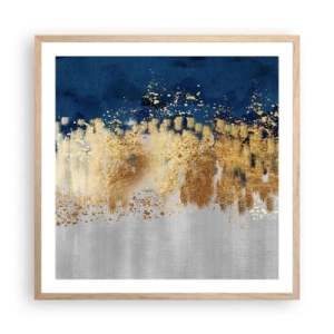 Plakat i ramme af lyst egetræ - Moderne komposition med gnist - 60x60 cm