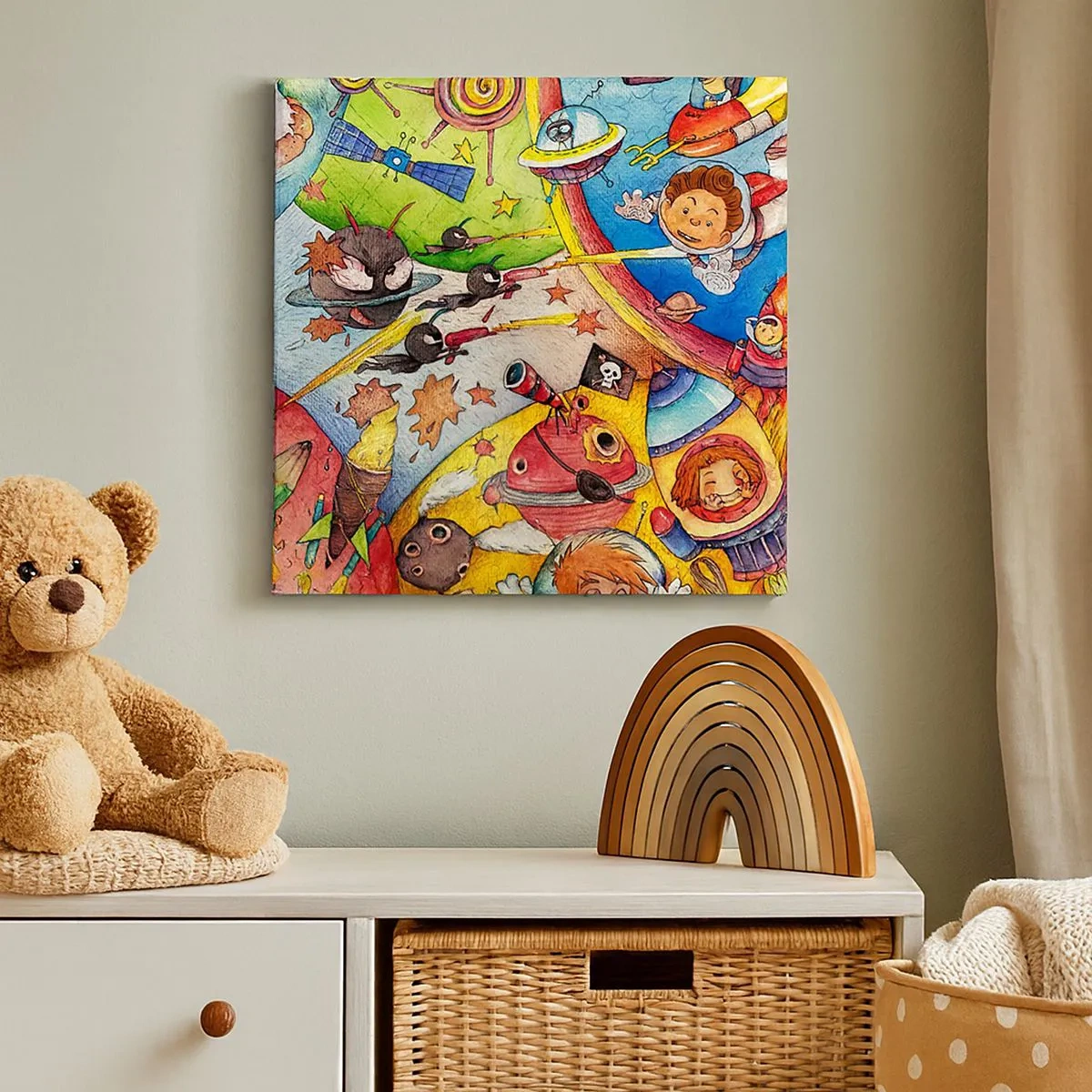 Lærredstryk - Billede på lærred - Et storslået rumeventyr - 30x30 cm