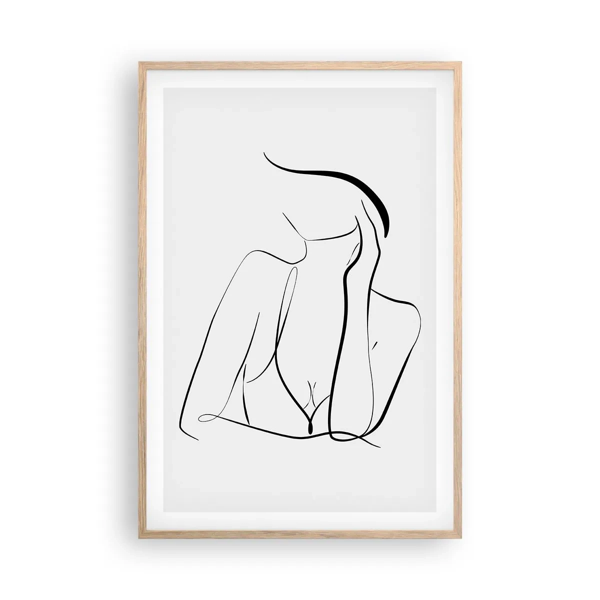 Plakat i ramme af lyst egetræ - På bølgen af en drøm - 61x91 cm