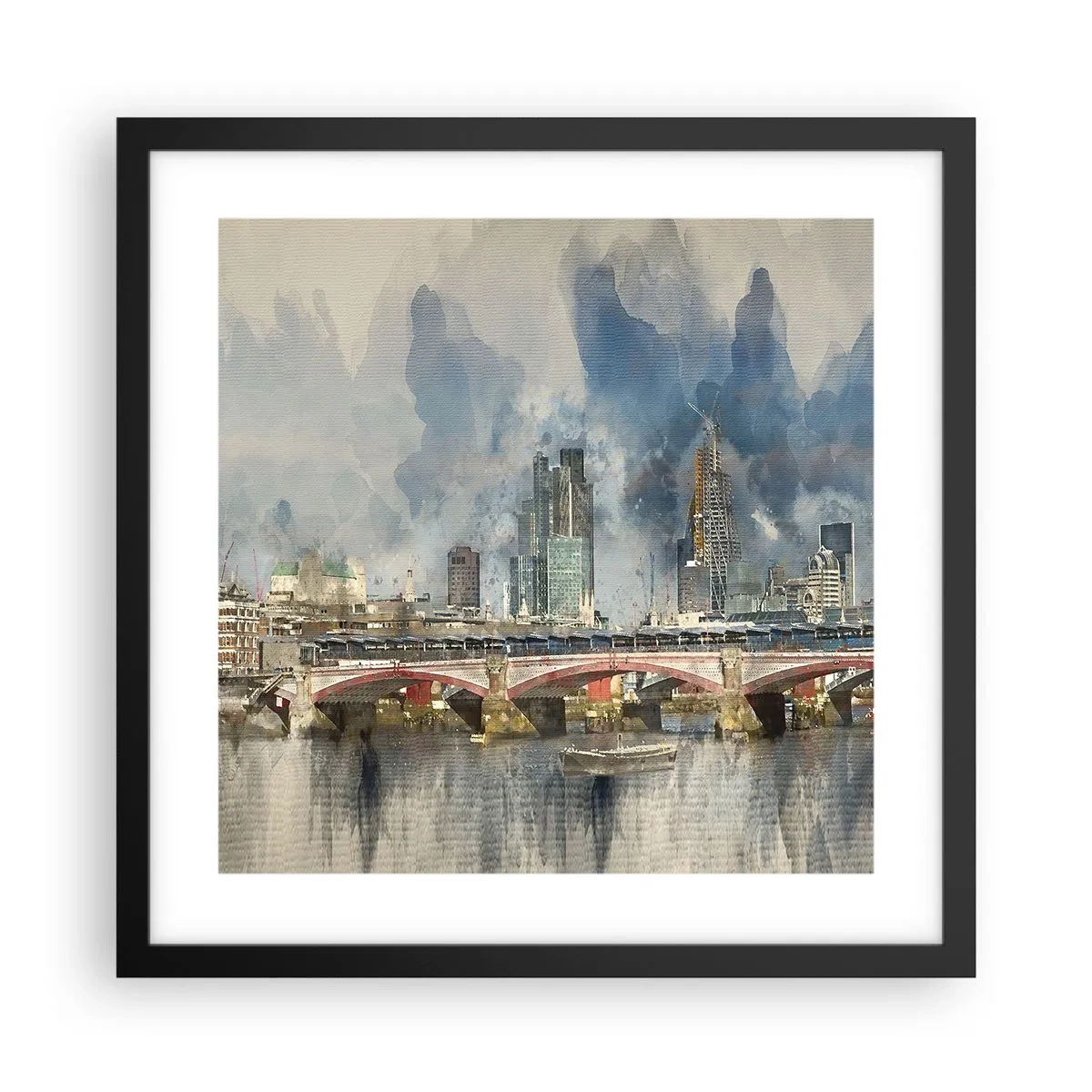 Plakat i sort ramme - London i al sin pragt - 40x40 cm