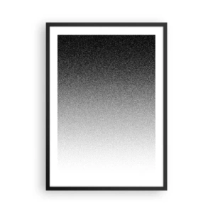 Plakat i sort ramme - Minimalistisk sort-hvid gradient i et prikket mønster - 50x70cm - På vej mod lyset - Moderne vægdekoration til stue og soveværelse ARTTOR