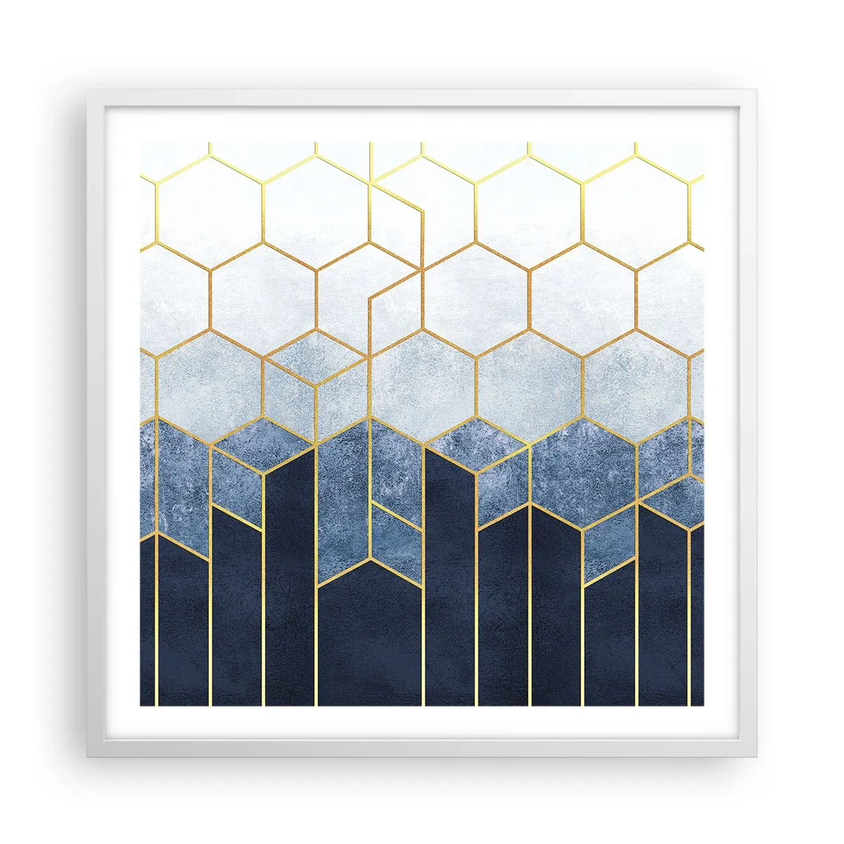 Plakat i hvid ramme - Komposition i synkoperet rytme - 60x60 cm