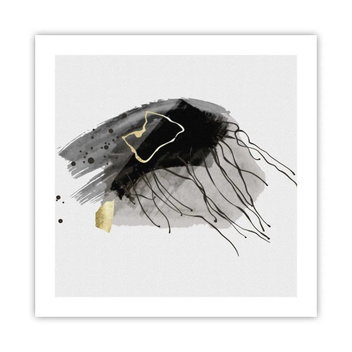 Plakat - I sort og guld - 50x50 cm