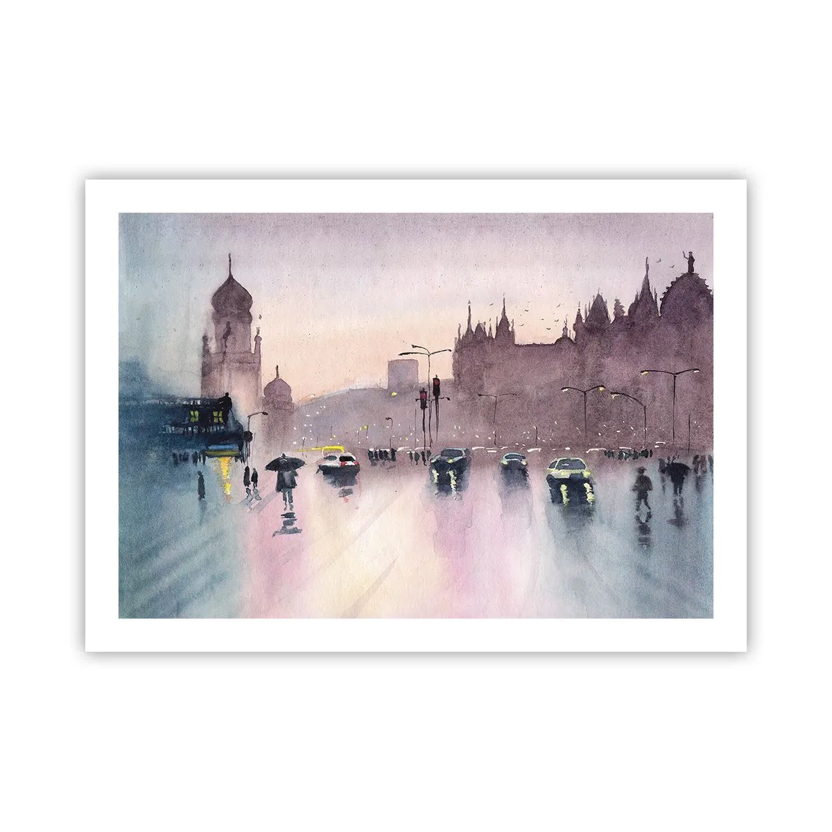 Plakat - I en regnfuld tåge - 70x50 cm