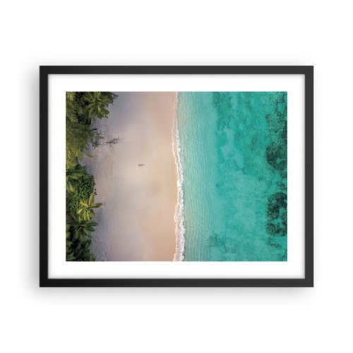 Plakat i sort ramme - Paradis strand - 50x40 cm