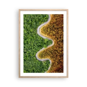 Plakat i ramme af lyst egetræ - Grænser og gennembrud - 50x70 cm