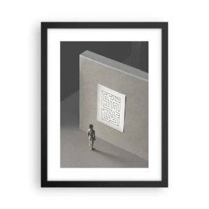 Plakat i sort ramme - Men hvor er jeg? - 30x40 cm