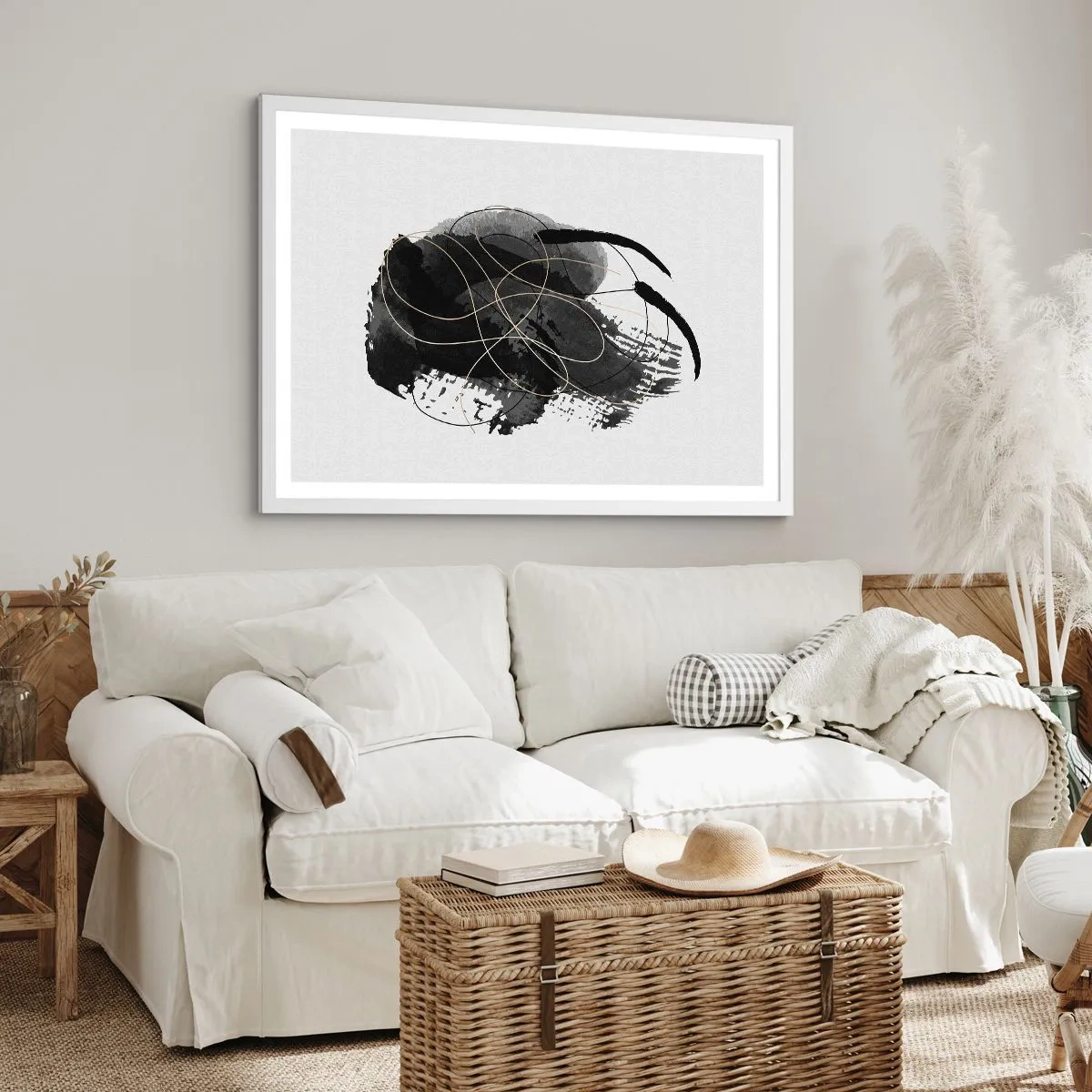 Plakat i hvid ramme - Kom frem fra det sorte - 70x50 cm