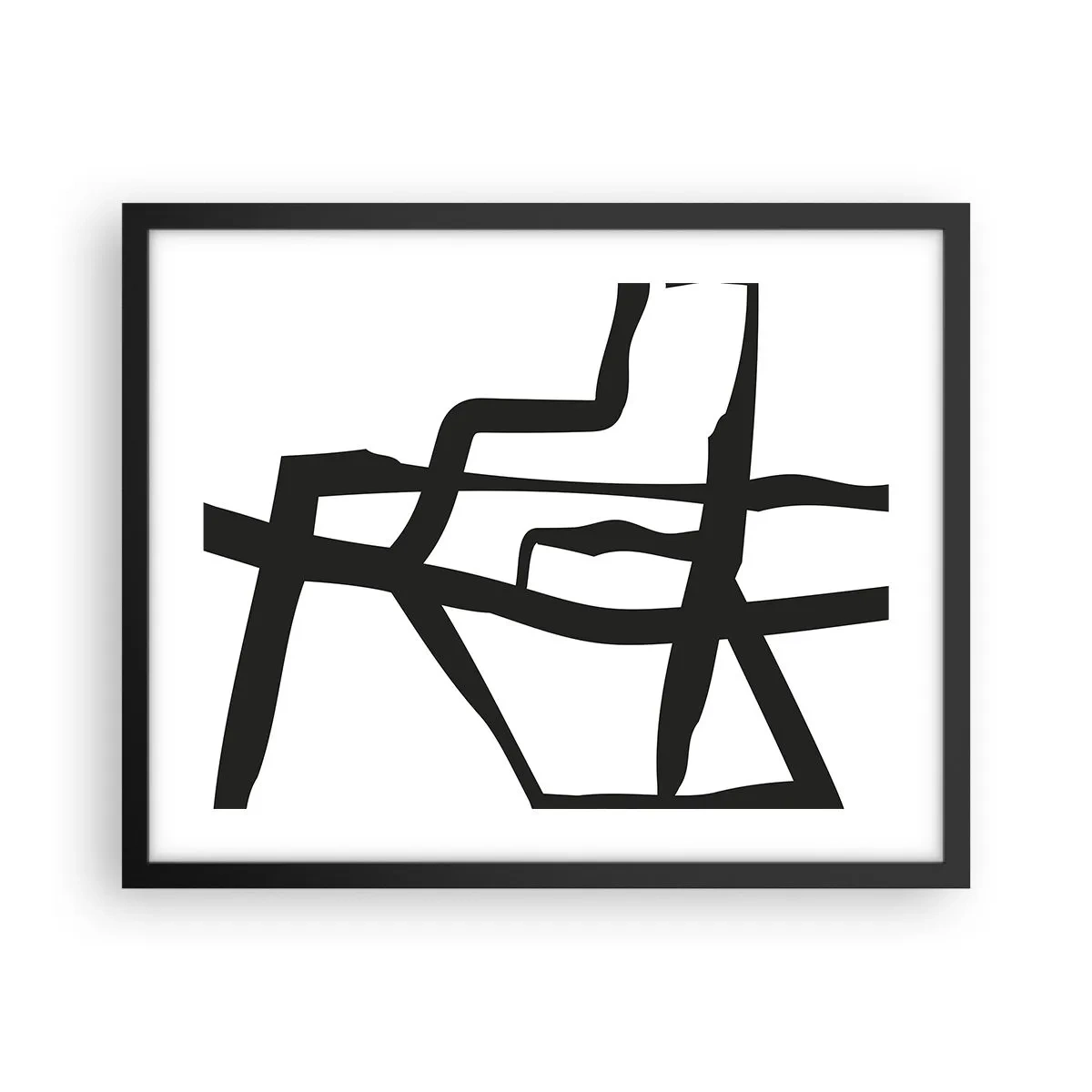 Plakat i sort ramme - Sort og hvid konstruktion - 50x40 cm