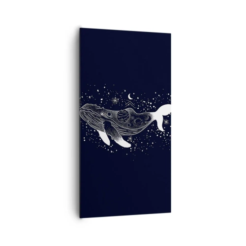 Lærredstryk - Billede på lærred - I universets ocean - 65x120 cm