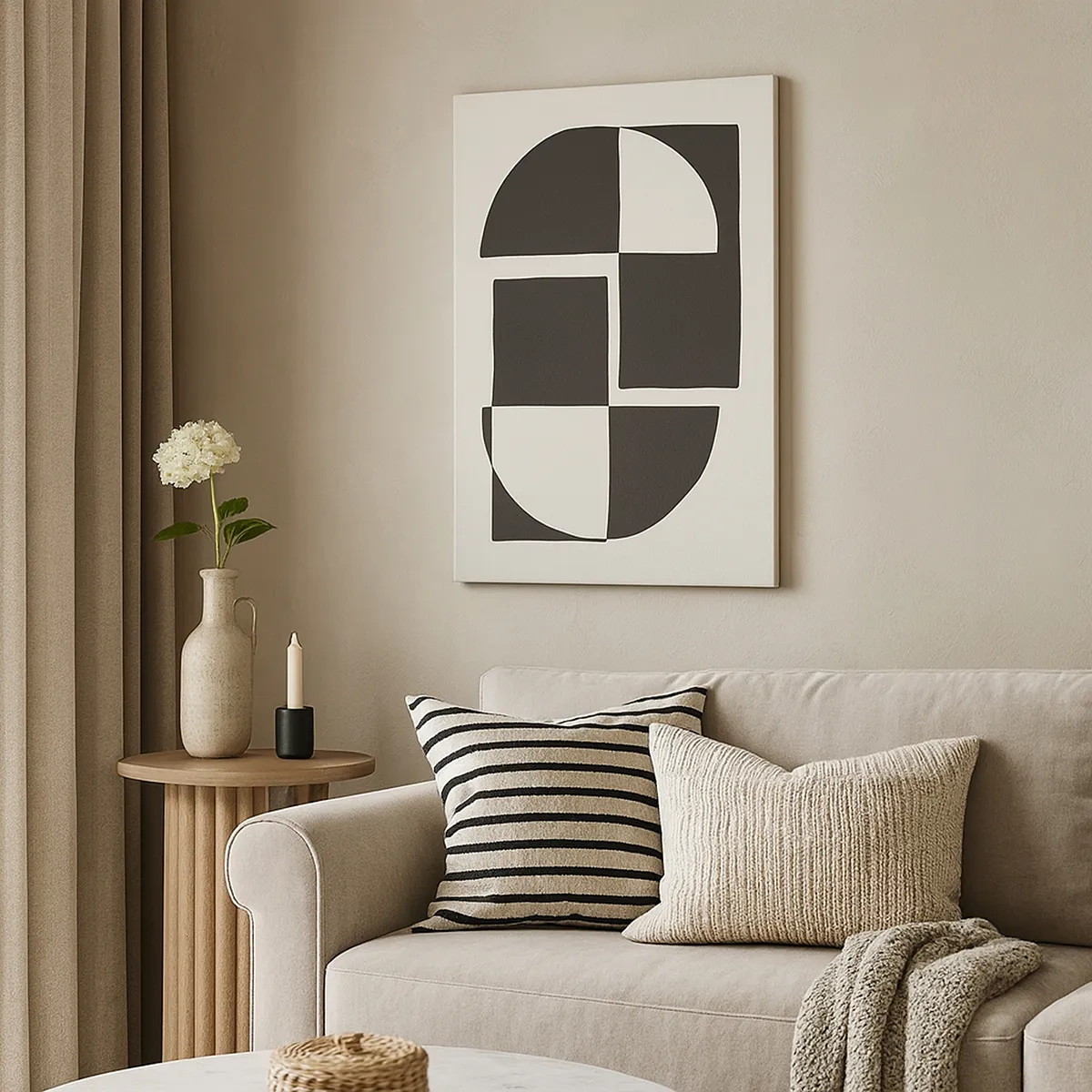 Lærredstryk - Billede på lærred - Antitese - syntese - 50x70 cm