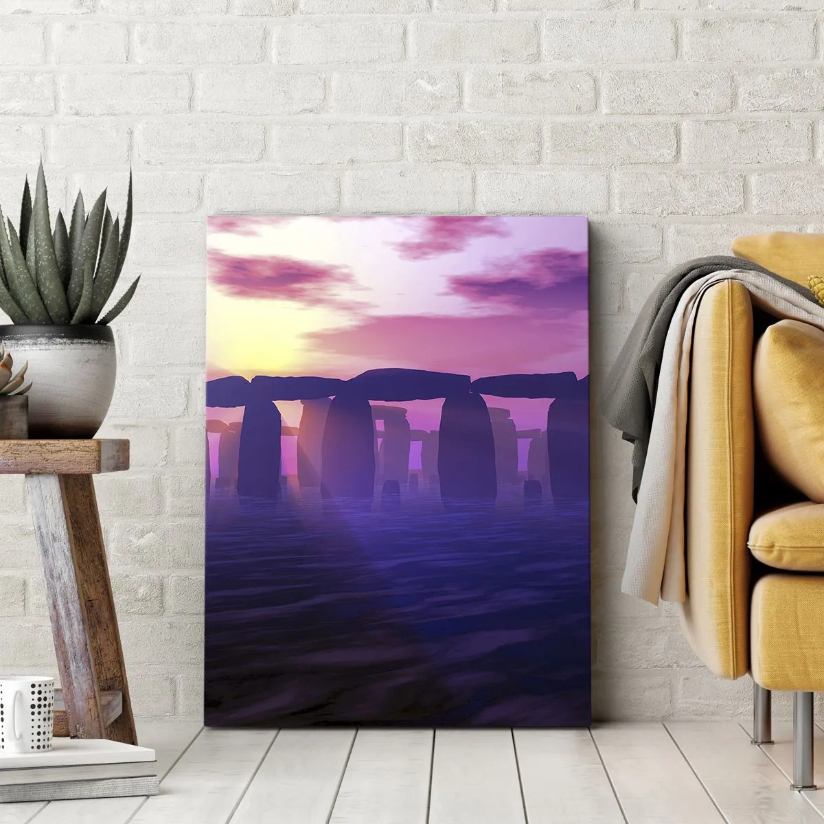 Lærredstryk - Billede på lærred - Mystik ved daggry i tågen - 70x100 cm